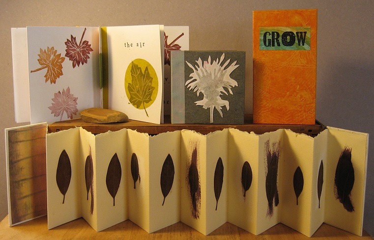 Handmade books with nature themed designs